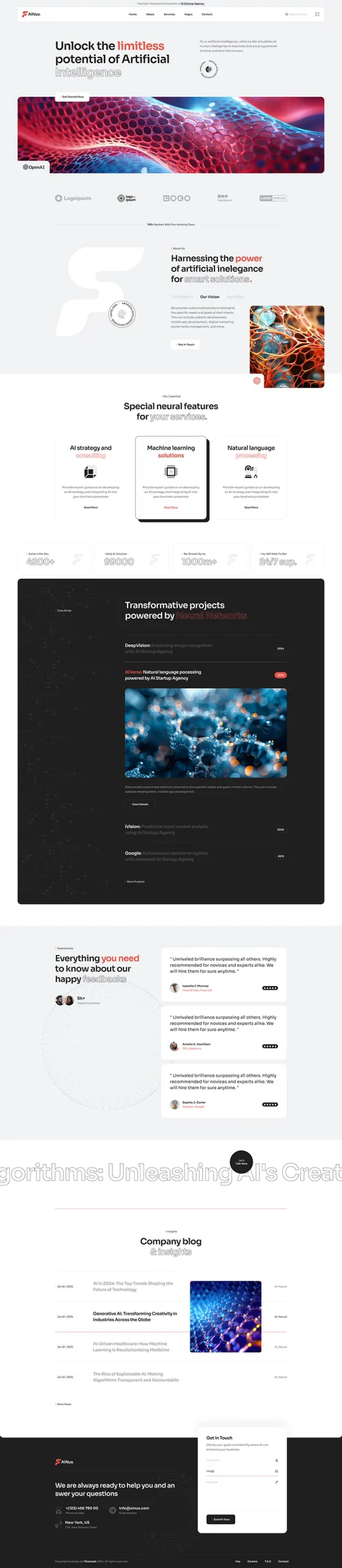 LLMs, text analytics, sentiment engines, conversational AI, document automation, and domain-specific language models.